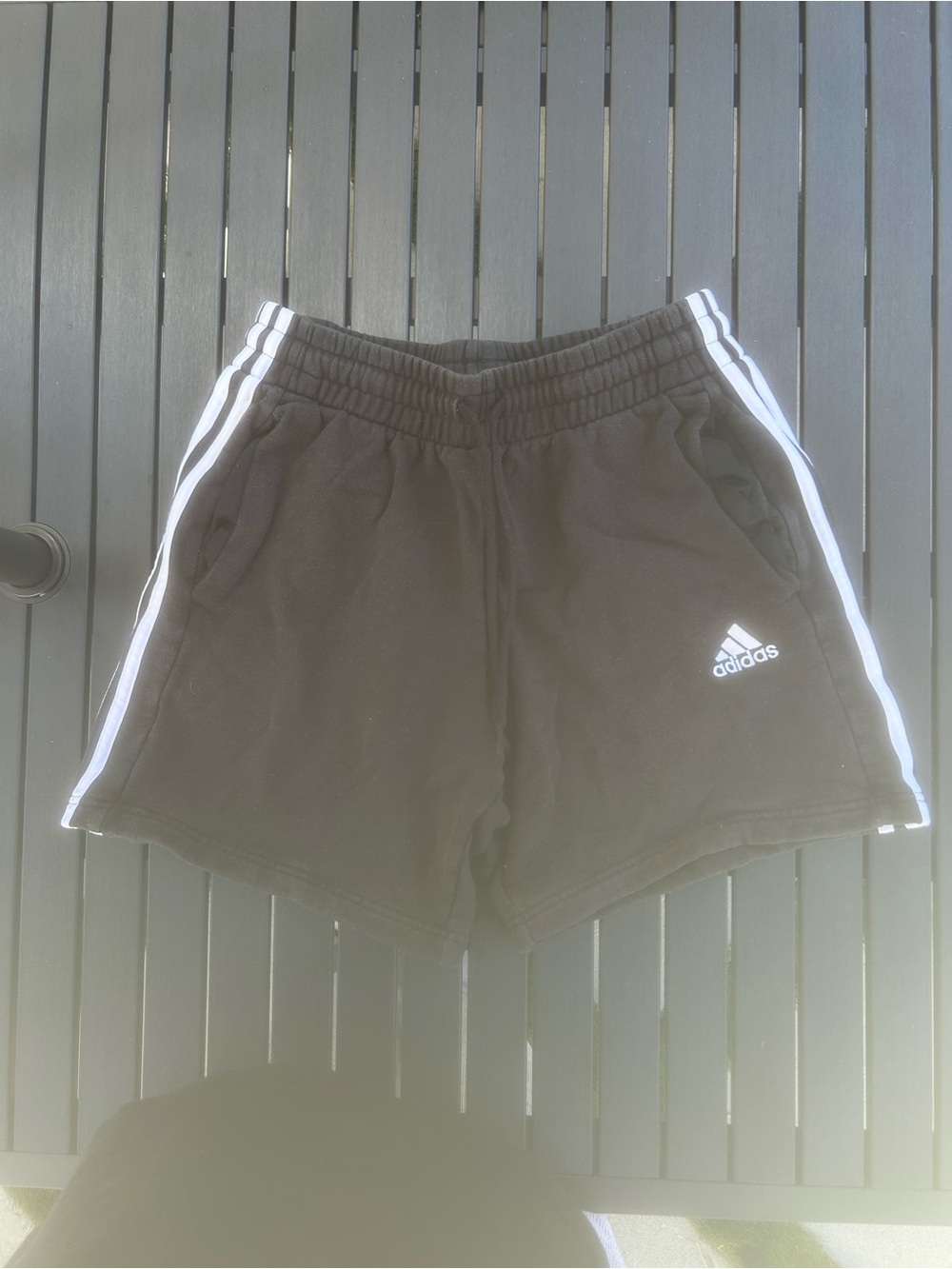 adidas Black Athletic Shorts with White 3-Stripes